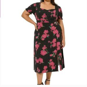 Torrid Tea Length Stretch Challis Sweetheart A Line Dress | Size 0